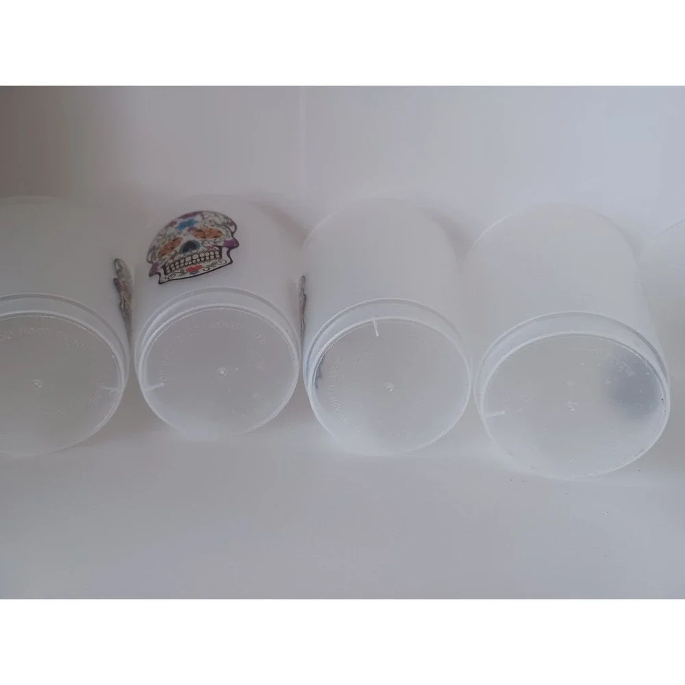Seven Colorful Flower Skull Thin Plastic Cups Kitchenware